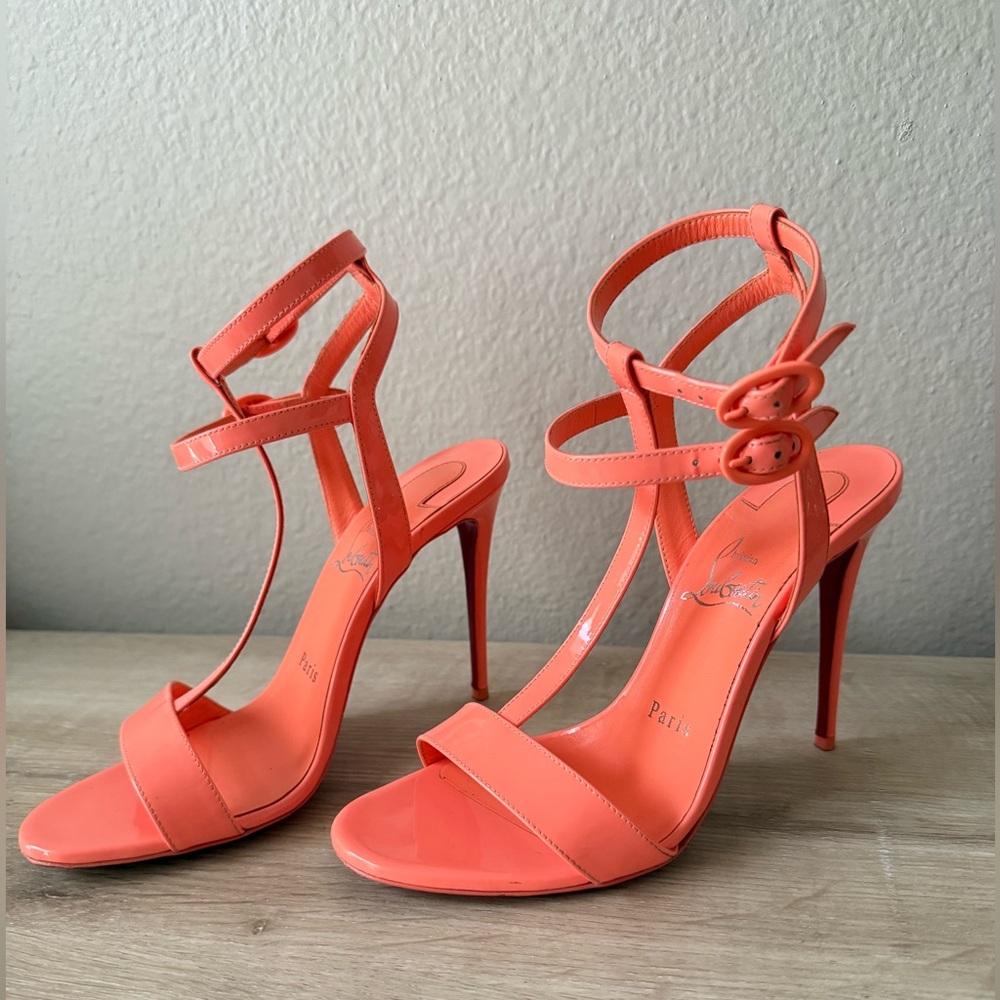 Christian Louboutin Mara 100 Heels - Drag/Lin Drag (Neon)
